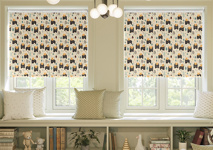 Bear Necessities, Soft Teal - Roller Blind - Image 3